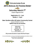 Poster for Ceylon Lions Club 20th Annual Ice Fishing Derby