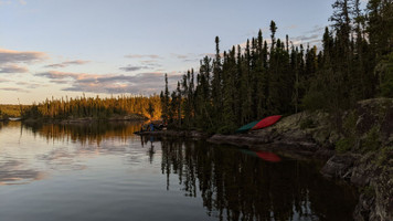 simple shore line campsite