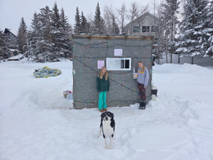 The Funk family set up a drive through shack selling chilly dogs and hot chocolate. Berard Beach