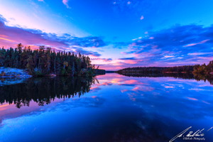 Calm evening on a island campsite