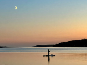 Casting into the moonlight. 