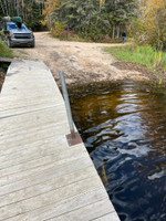 Gravel launch and dock.