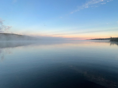 Morning mist, on our way to fish for lake trout.  We were successful.