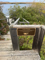 Sign at the dock.