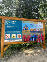 Life jacket station at the beach.