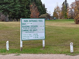 Park entrance fees sign