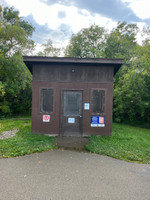 Fish filleting shack at the boat launch.