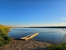 Nice boat launch with a dock, and great access for shore fishing. 