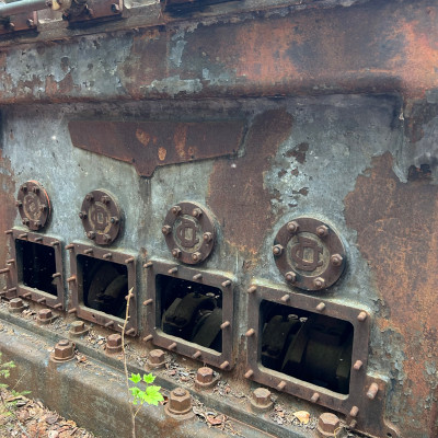 Abandoned uranium mine on the south end of the lake