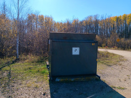 Garbage can at Mud Creek