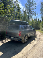 My truck parked at the lake.