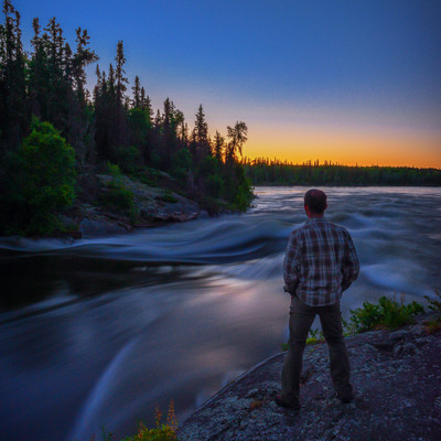 Self portrait at what&#039;s called Moose Rapids or also Rooster Rapids