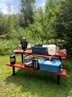 Picnic table near the boat launch and beach.