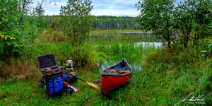 End of a portage on the south end of the lake