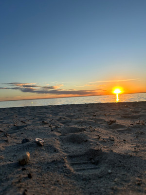 Sunset at Burgis beach resort, Good Spirit Lake
