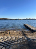 Cement boat launch and dock.