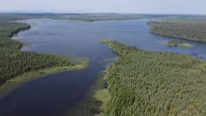 Drone shot of Heart Lake