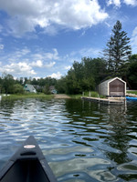 View of the boat launch and dock from the water.