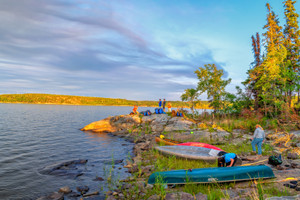 From a island campsite upstream of Stanley Mission