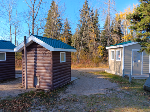 Bathrooms and fish cleaning shack.