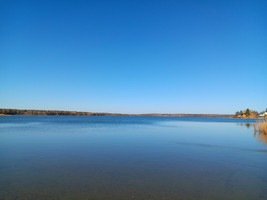 View of the lake from the beach