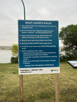 Boat launch rules sign.