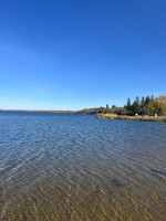 View of the water from the beach.