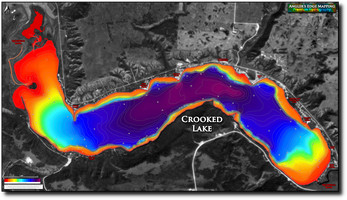 Angler's Edge map for Crooked Lake
