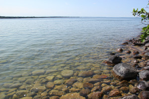 View of the lake from the Minowukaw campground.