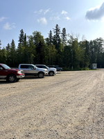 Boat launch parking lot.