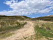 North uphill from launch