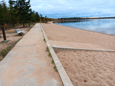 Accessible wheelchair access to the beach.