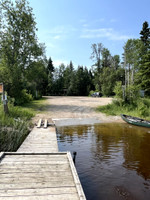 Cement launch with dock.