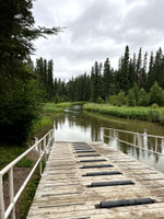 Rail cart launch towards lake.