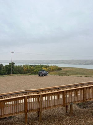 My truck in the parking lot at the visitor's centre.