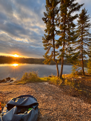Sunset from back country campsite on Ducker Lake (Sept 15, 2025)