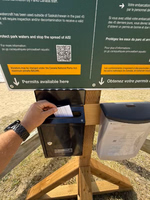 Mandatory AIS Certification Permit stand at Namekus Lake.