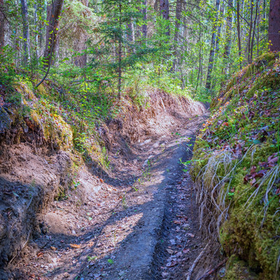 Part of the Methye Portage that passes the lake. National Historic site