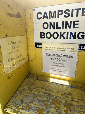 Campground booking info.