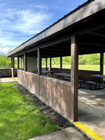 Covered picnic area at the beach.