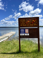 Signage at the boat launch.