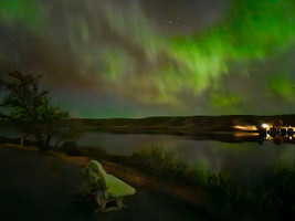 Bench at the View Point, perfect spot for watching the Northern Lights! @saskstormchaser 