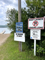 Signage at the boat launch.