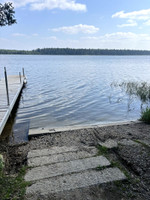 Cement boat launch and dock.