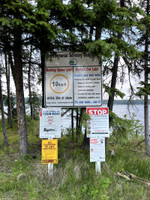 Signage at the boat launch.