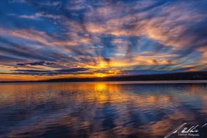Wonderfull sunset at the north end of the lake