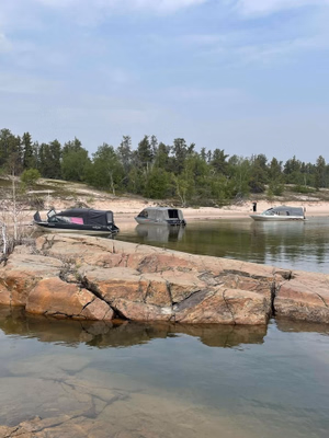 North shore of Lake Athabasca on the Saskatchewan side of the border.