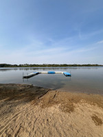 Floating docks at the beach.