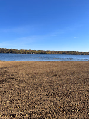 Huge sandy beach.