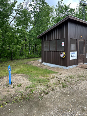 AED at the fish cleaning shack.